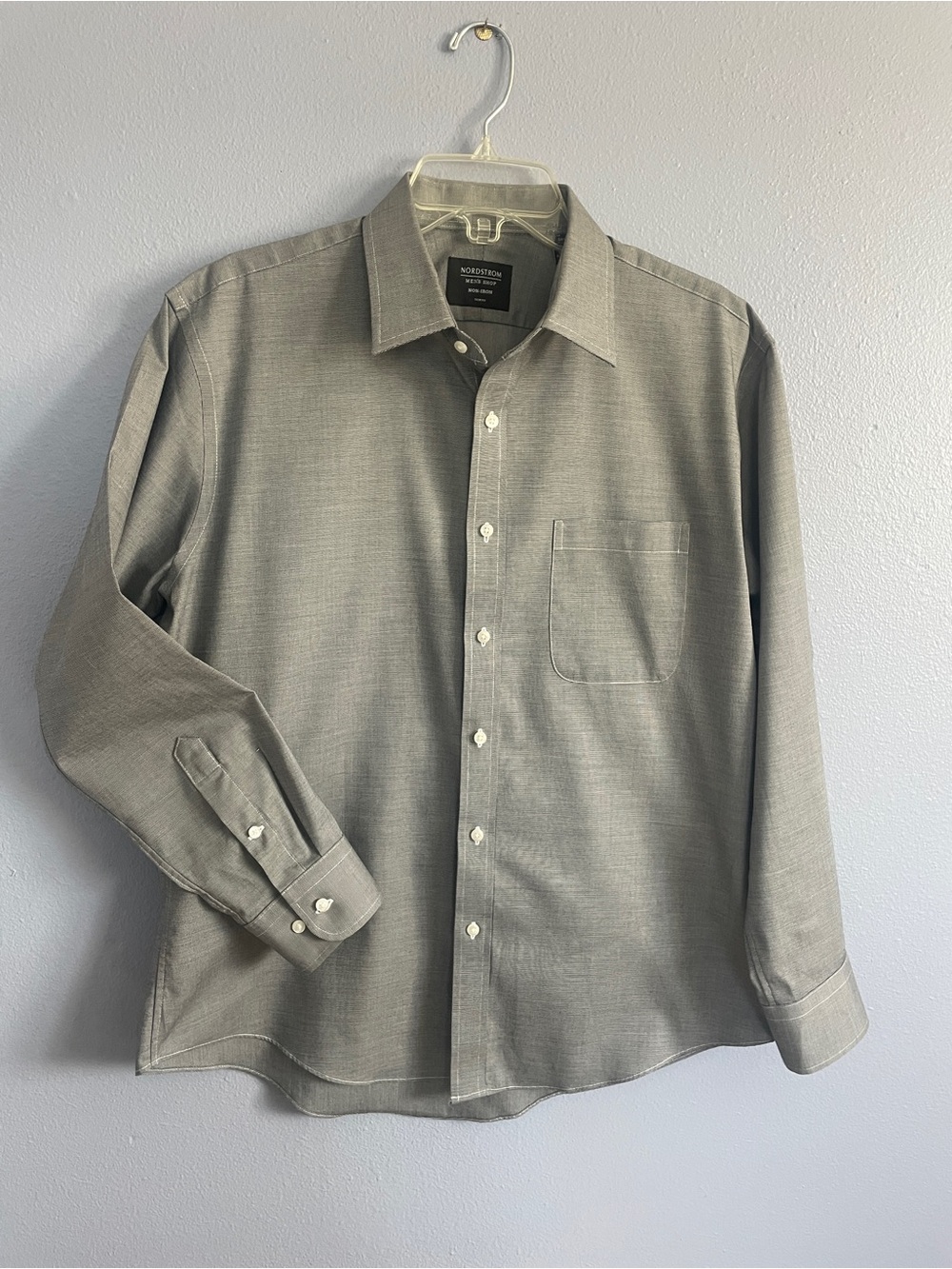 Nordstrom Trim Fit Premium Performance Non-Iron Dress Shirt 16 1/2 32-33